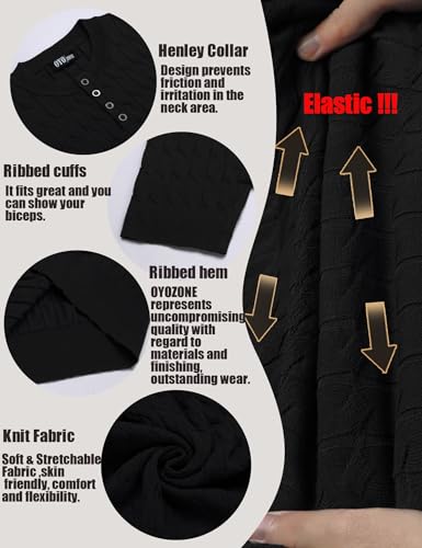 Men's Knit Polo Shirts Short Sleeve Texture Henley Shirts Knitted T-Shirts Casual Lightweight Golf Shirts4