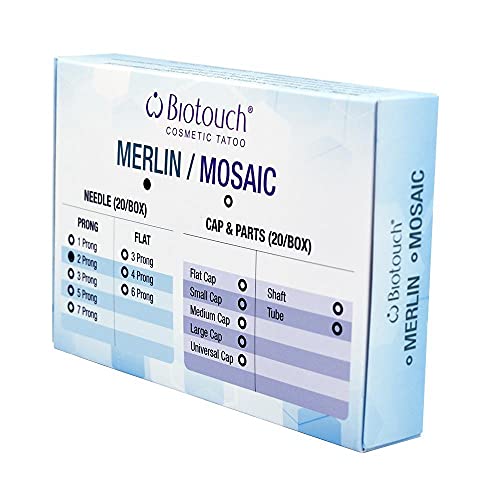 Biotouch Permanent Makeup 2 Prong Round Needles Bio Touch Deluxe Mosaic Machine 20 Pieces #TOP23