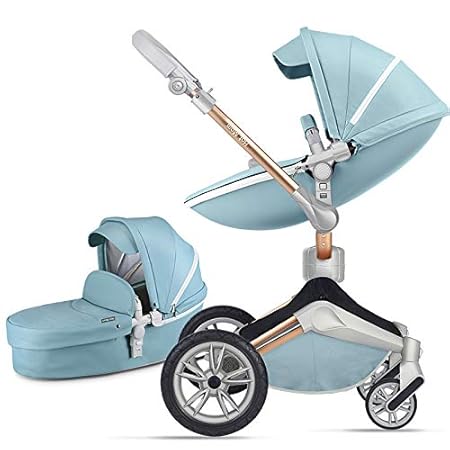 light blue pram