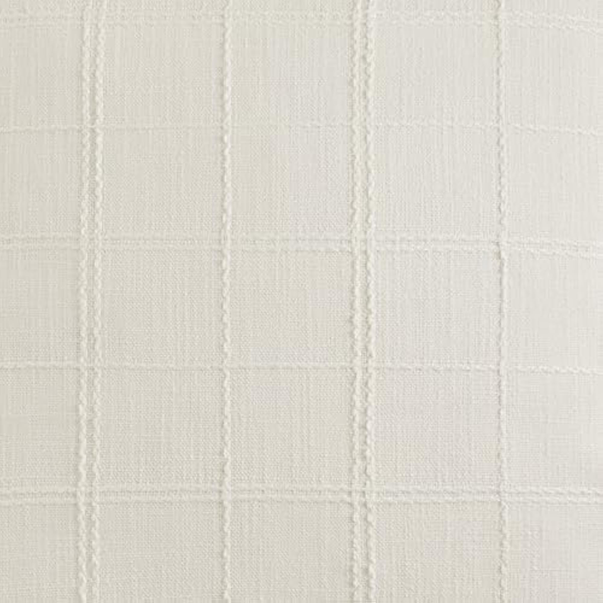 Linen Checked Throw Pillow Covers Set of 2, 18x18 Inch Ivory/Cream