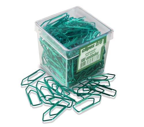 Clips, Acc, Colorido, Verde, 2/0, Com 100 Unidades