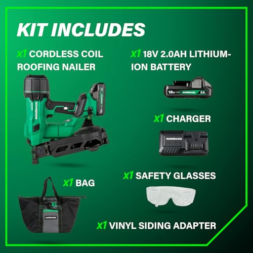 Metabo HPT 18V Cordless Coil Roofing Nailer