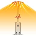 GarveeLife Stainless Steel Propane Patio Heater,48000BTU Outdoor Gas Heater with Ignition Systems and Wheels, Deck Heater for Backyard Garden Restaurant Cafes,Double-Layer Burner,Cover Up 200 Sq.ft