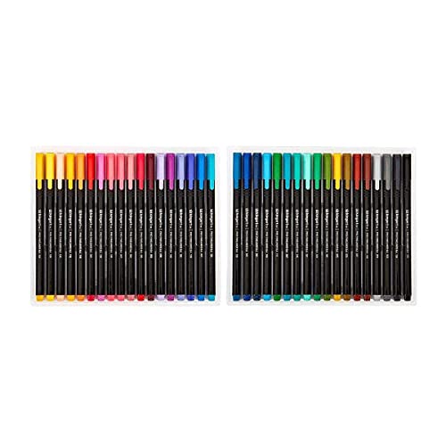 Kingart Pro Fineliners Fine Point Pens, 36-Piece Fine Tip Markers With Color Numbers, 0.4Mm Tips, Ergonomic Barrels, Brilliant Assorted Colors, Art Supplies For Coloring, Drawing & Detailing #TOP3