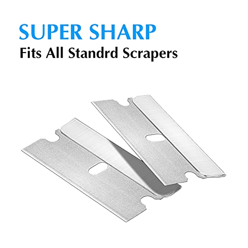 JIKIOU Single Edge Razor Blades 200 Pcs, Standard Razor Blades Scraper for Removing Paint,Mastic,Stickers,Putty or Decals, 1.5x0.75 Inch - Thumbnail 5