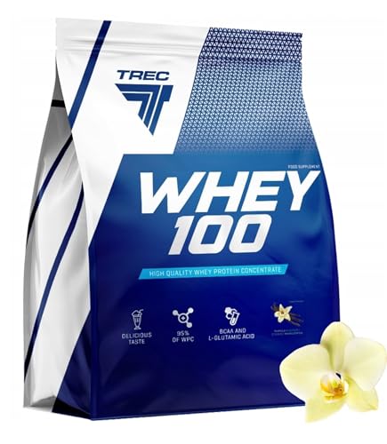 Trec Nutrition WHEY 100 - Premium Whey Protein Concentrate for Muscle Growth | Fast-Absorbing & Quality Protein Powder with BCAAs and Glutamine (2275g, Vanilla)