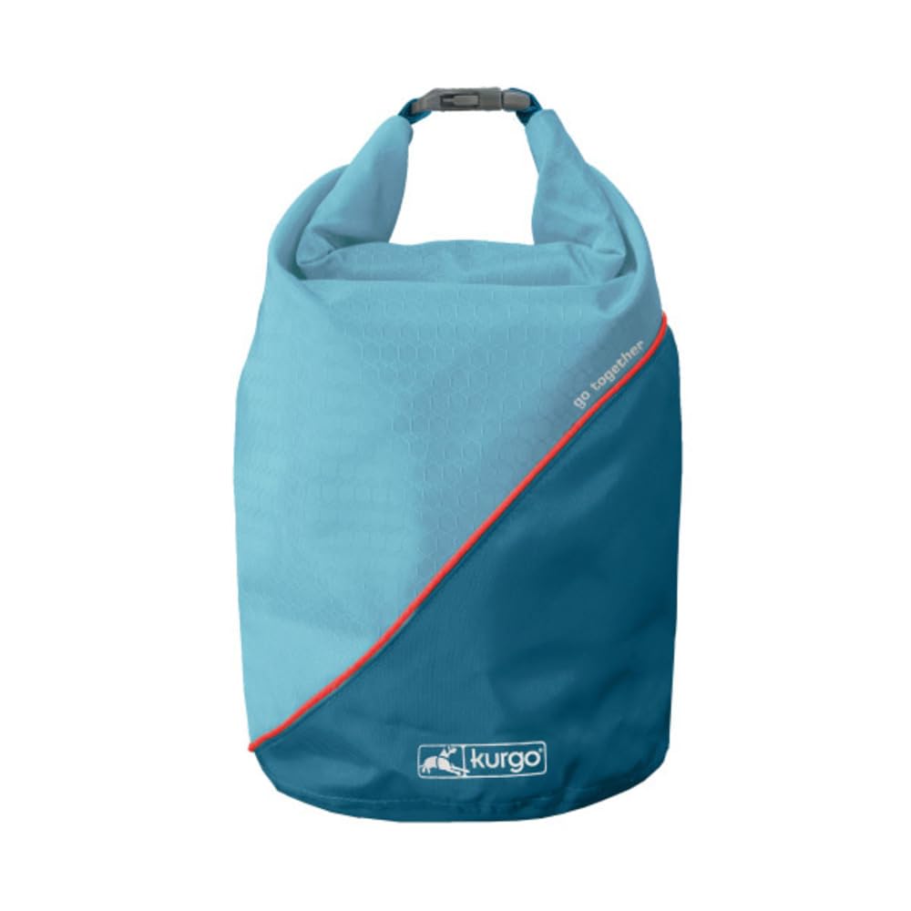 Kurgo Kibble Carrier - Futter- & Leckerlitasche - Kompakte Reiseaufbewahrung - Futterbeutel - Trockenfutterbeutel für Hunde - Camping Zubehör - 2,3 kg Kapazität - Küstenblau