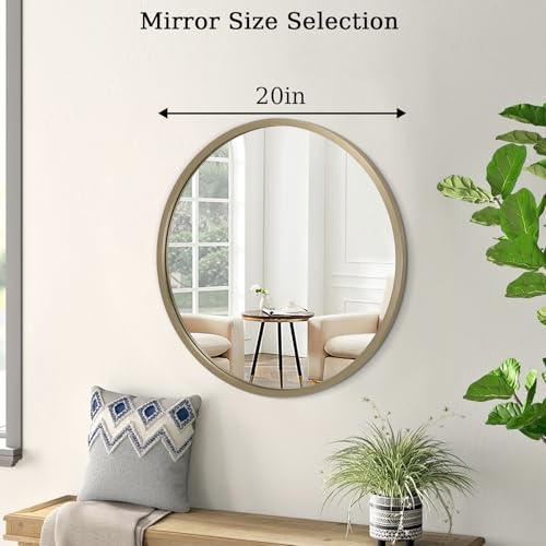 Image of AOAOPQ Mirror Wall for Bathroom Metal Brushed Frame Ative Wall Mounted Home Living Room Entryway Bedroom Bronze