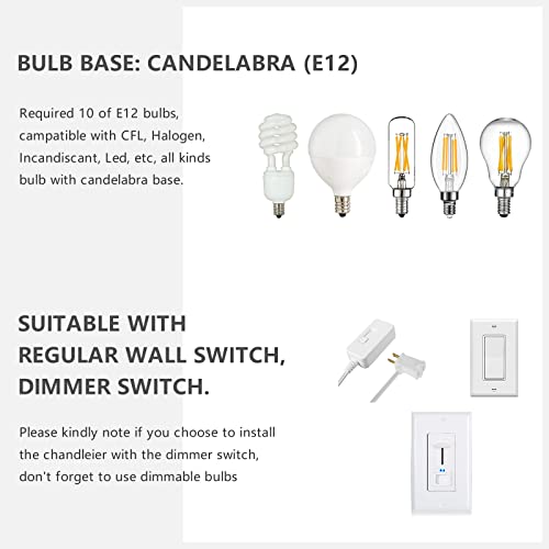 Moooni 10 Lights Rectangular Crystal Chandelier Modern Rectangle Raindrop Chandelier Led Pendant Light Fixture For Dining Room Kitchen Island Black- L47.3 X W9.8 X H9.8 #TOP2