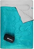 Bessport Saco de Dormir Doble para Acampar, 2 Personas Adultos Saco con Bolsa de Transporte de Dormir Ligero para mochileros, Senderismo, Carpa, campista al Aire Libre