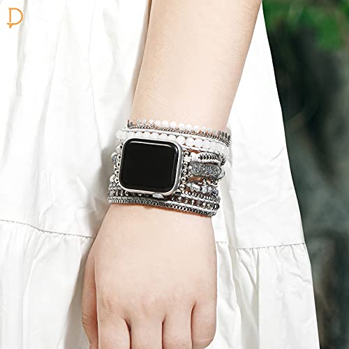 Pltgood Boho Wrap Beads Bracelet Compatible With Apple Watch Band Women 38Mm/40Mm/41Mm, 42Mm/44Mm/45Mm For Iwatch Se Series 8/7/6/5/4/3/2/1, Boho Jewelry Replacement Apple Watch Strap #TOP5