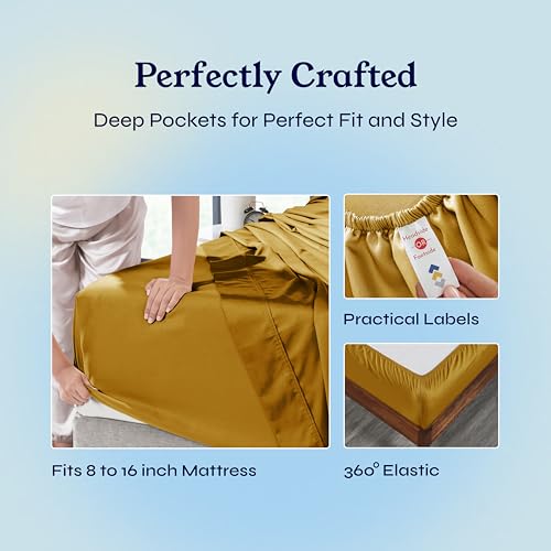 image for California Design Den King Size Sheets Set Cotton - Soft 400 Thread Co