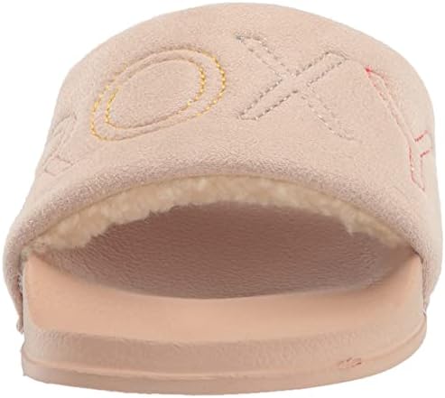 Roxy Women's Slippy Faux Fur Slide Sandal, TAN 214, 9 | Image 1