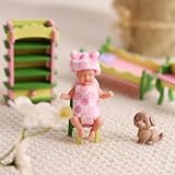 BABESIDE Mini Silicone Baby Dolls, 3 Inch Realistic Newborn Baby Dolls Full Silicone Sleeping Little Mini Real Life Baby Girl Miniature Baby with Playset Accessories(Pink)