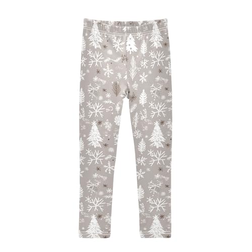 KLL Christmas Pattern Silver Toddler Girls' Legging Stretchy Full Length Pants Exercise