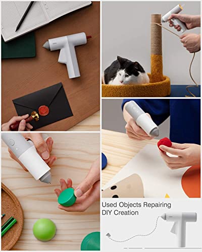 Hoto Cordless Hot Glue Gun, Minimalist Style, 30S Heating Fast, Smart-Power-Off, Compact Size, Usb-C Rechargeable, Intelligent Temperature Control, 10 Glue Sticks For Crafts, Diy Arts, Home Repairs #TOP5