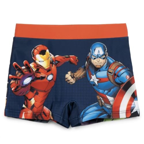 Boxer Baño Avengers Niños - Bañador Marvel Niño Playa, Piscina, Secado Rápido y Resistente al Cloro, Boxer Natación Niños Cordón Ajustbales y Bolsillos, Bañador Niños