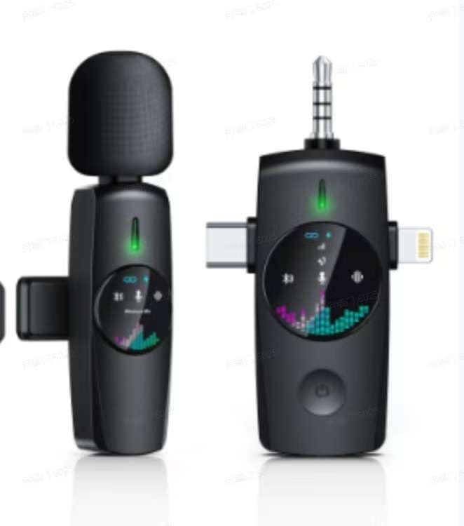 Wireless Lavalier Microphone System, 2 Channel, Omnidirectional, USB, RF & Bluetooth, for DSLR, Cameras, Computers