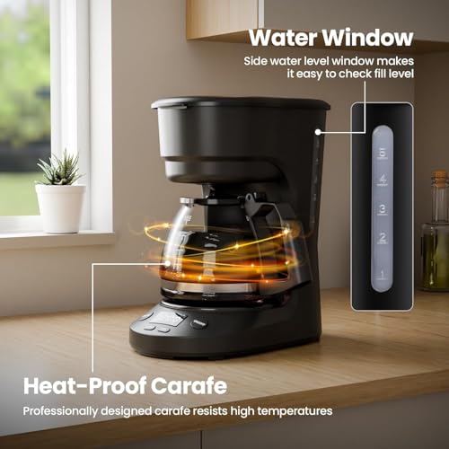 Kismile 5-Cup LED Display Coffee Maker