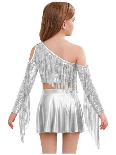 Costume performance argent fille résistant et confortable pour examen danse jazz - 2