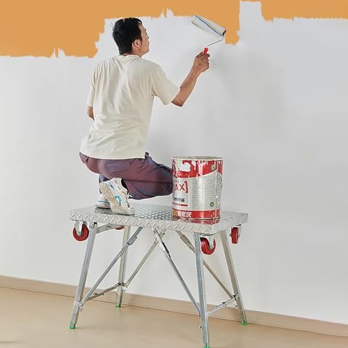 Échafaudage polyvalent pliable avec plate-forme de travail et poignée amovible