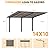 AECOJOY 14' x 10' Gazebo for Patio, Hard Top Lean to Gazebo Pergola Carport, Freestanding Shelter Pergolas and Gazebos Clearance with Patio Roof, Wall-Mounted Heavy Duty Awnings for Patio, Decks