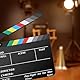 Temery Filmklappe, 30X25cm Regieklappe Synchronklappe Clapperboard mit 2 Pinsel, Leicht Abzuwischender Acryl-Clapper für Film TV-Serien Werbespots Studio und Andere Videoaufnahmen (Schwarz)