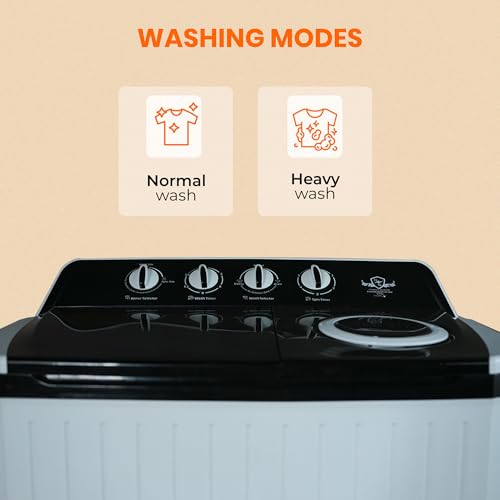 Image of Power Guard 9Kg Semi Automatic Top Loading Washing Machine (PG90WM-BKWT-OP-WW,Black White)