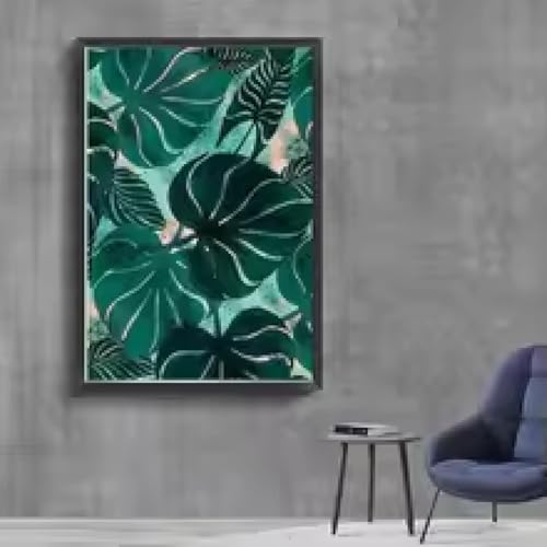 Toile de feuilles de palmier anti-reflet, affiches fleurs rétro noir et blanc pour intérieur mat - 3
