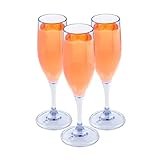 Restaurantware-Bev Tek 6 Ounce Champagne Flutes, 10 Heavy-Duty Sparkling Champagne Flutes - Dishwashable, Shatterproof, Clear Plastic Mimosa Glasses, For All Kinds Of Beverages