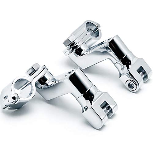 Krator Chrome 1" Engine Guard Bowleg Footpeg Clamps For Motorcycles Cruisers Bobbers #TOP2