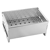 FONDOTIN Kleiner Tragbarer Holzkohlegrill Aus Eisen Für Camping Picknicks Und Outdoor-grillen Einfach Zu Transportieren Verstauen