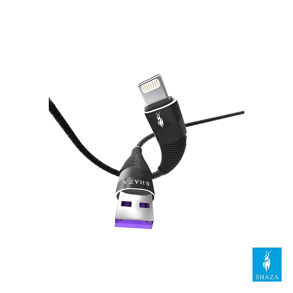SHAZA Apple iPhone Lightning 5A 100 W Örgülü Hızlı Şarj ve Data Kablosu 1 Metre