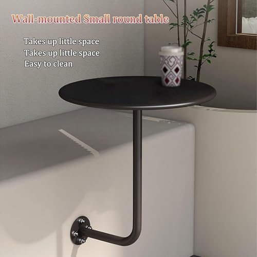 Modern Wall-Mounted Bar Table - L-Shaped Iron Art Floating Desk, Small Round Table for Cafe & Dessert Shop, Stylish End Table - Blue Color