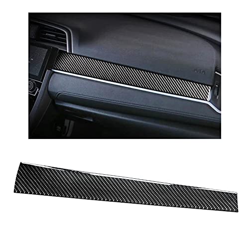 ShuDay Real Carbon Fiber Trim Strip Compatible With Honda 10th Generation Civic Accessories 2020 2019 2018 2017 2016 Trim Sticker For Interior Trim (Central Control Trim)