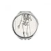 Decoration Human Skeleton Body Pattern Hand Compact Mirror Round Portable Pocket Glass