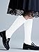 Forony Unisex Girls Kids Youth Soft Knee High Socks 6-12 Years Old Combed Cotton Anti Odor 1 Pack School Uniform White