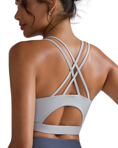 Image of RUNNING GIRL Sports Bras for Women,Padded Sports Bra Tank Top Sexy Crisscross Back High Impact Longline Workout Yoga Bra