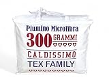 Piumino letto invernale bianco 300 gr/mq, imbottito in poliestere anallergico e rivestito in morbida microfibra traspirante.
