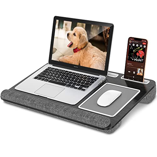 AboveTEK Lap Desk, Home Office Laptop Desk with Tablet, Pen & Phone Holder, Computer Lap Desk Fits up to 17