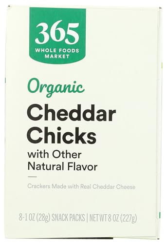 Image of 365 by Whole Foods Market, Organic Cheddar Chicks Crackers, 8 Pack