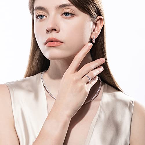 Anuclub Eternity Moissanite Ring, 5Cttw D Color Lab Created Diamond Sterling Silver Eternity Wedding Band Ring For Women (4) #TOP6