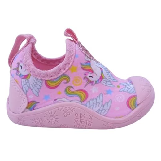 Sapatinho Bebê Recém Nascido Menina Unicórnio Calce Fácil Linha Premium (Sapatinho Bebê Rosa Unicórnio Tênis Batizado, BR, Bebê, Numérico, 18)
