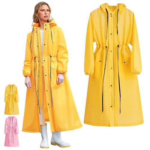 La Mejor Recopilación de Abrigos impermeables para Mujer Top 5. 43 Chubasquero Largo para Hombre y Mujer, Impermeable para lluvia Mujer, Plegable, Ligero, Resistente al Viento con Capucha, Adecuado para Exteriores (MX/US, Alfa, X-Grande, Regular,...