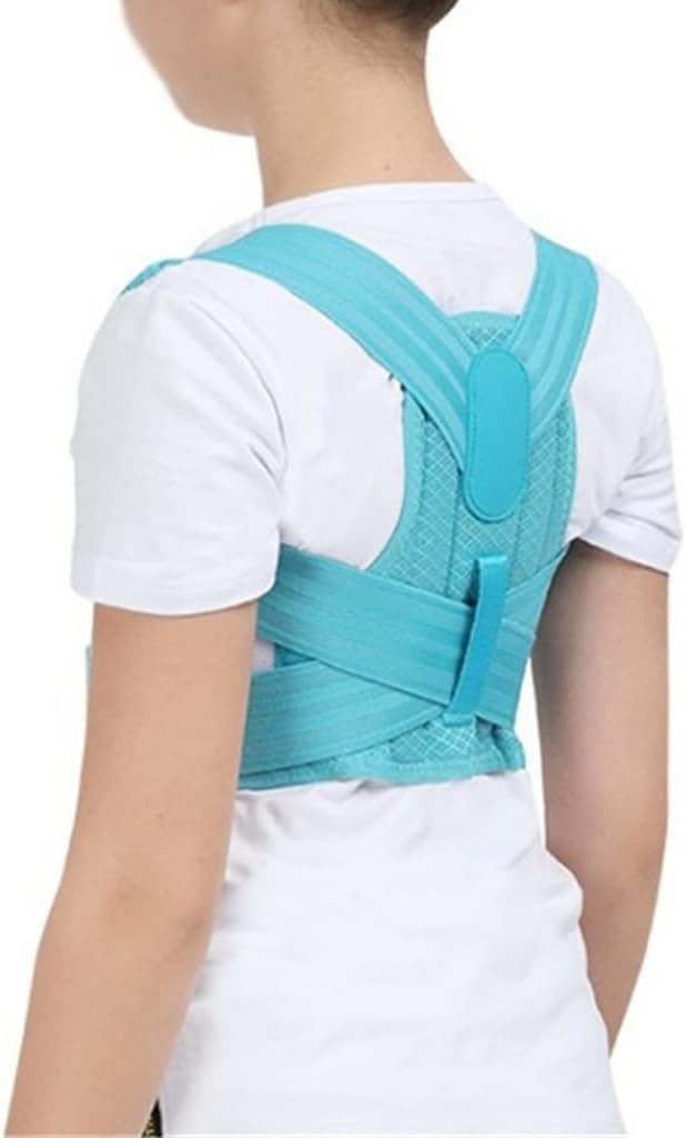 Adjustable Posture Corrector Back Support Belt Orthopedic Corset For Spine Lumbar Shoulder Braces(Blue,X-Large)
