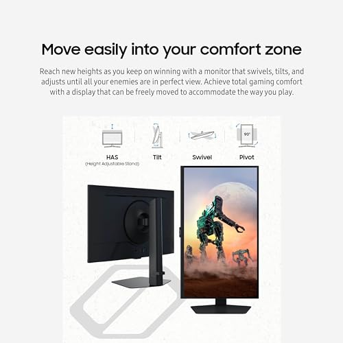 SAMSUNG 32-Inch Odyssey G50D Series QHD Fast IPS G-Sync Compatible Gaming Monitor, 1ms, VESA DisplayHDR 400, 180Hz, AMD FreeSync, Adjustable Stand, Eye Saver Mode, LS32DG502ENXZA, 2024 by Samsung - Image 7