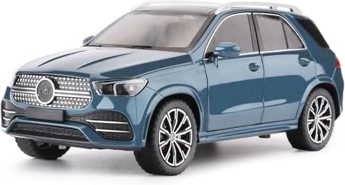 Image of Scale Exclusive Alloy Metal Pull Back | Die-cast Car Model with Sound Light Mini Auto Toy for Kids Metal Model Toy Car with Sound and Light (1.24 Scale M-Benz GLE 350-BLUE)