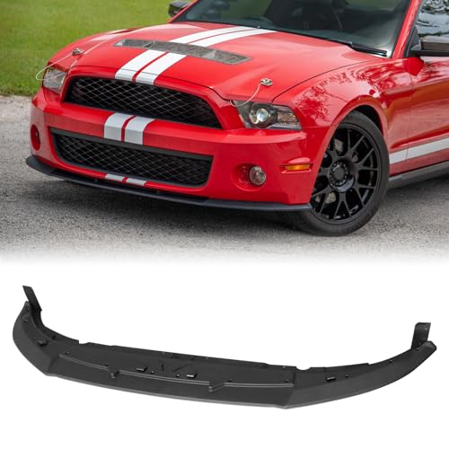 FREEMOTOR802 Front Bumper Lip Splitter Fits 2010-2014 Ford Mustang GT500, Factory Style Unpainted Black PP Air Dam Chin Spoiler Lower Valance Panel Guard Protector Replacement