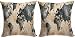 Zomer Juego de 2 fundas de cojín decorativas con diseño de mapamundi medieval (45 x 45 cm)