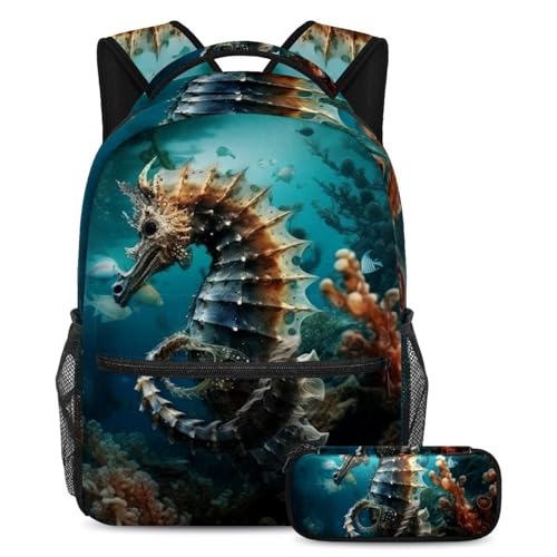 Sac à dos grand format bleu océan pour soulager le dos des élèves